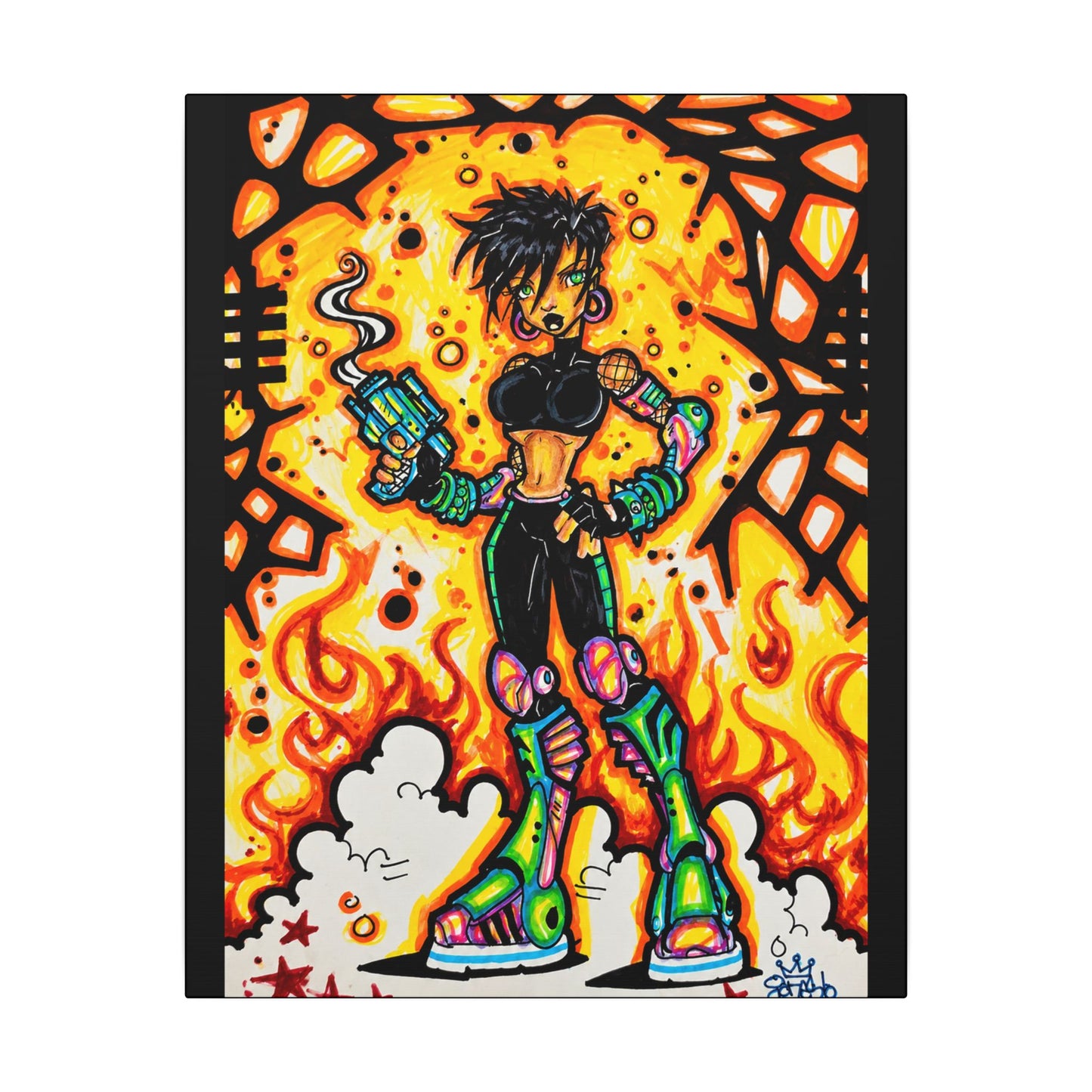 Bad B!tch (Original Drawing) - Ready to Rhinestone Canvas
