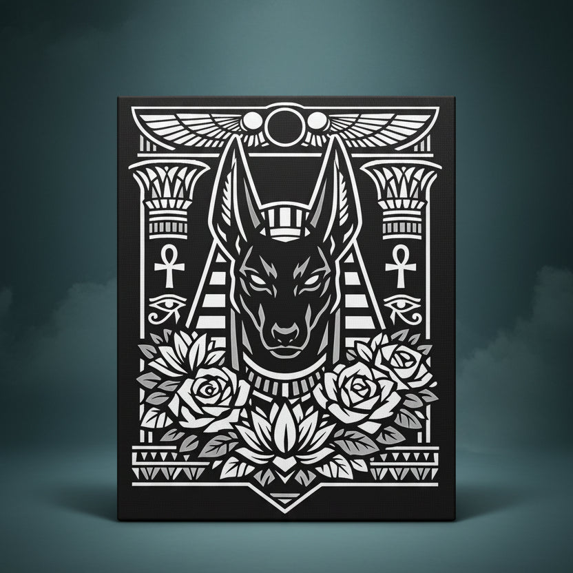 Anubis - Ready to Rhinestone Canvas