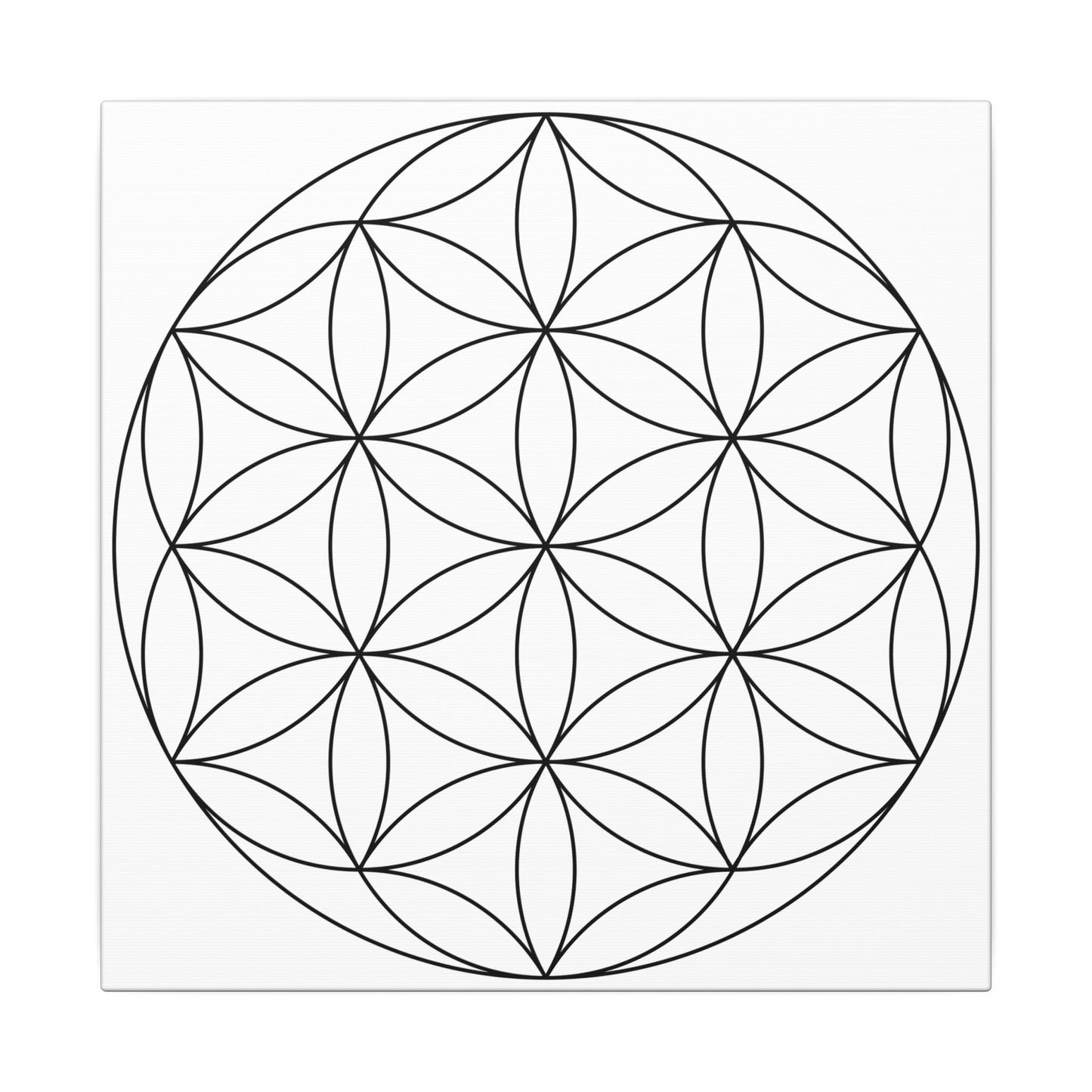 The Flower of Life - Ready to Paint and Rhinestone Canvas