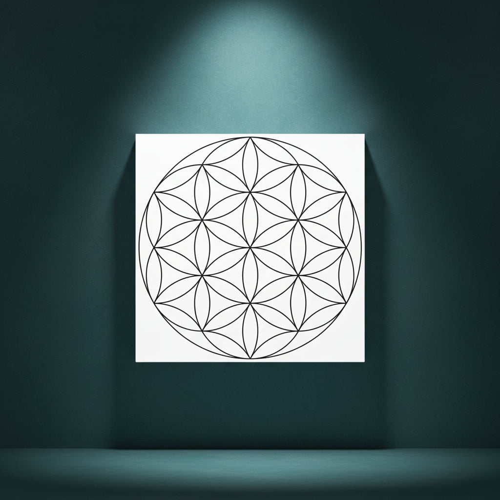 The Flower of Life - Ready to Paint and Rhinestone Canvas