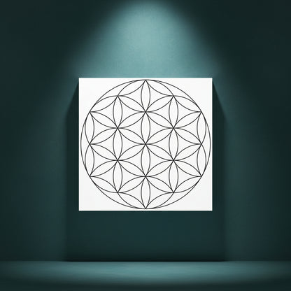 The Flower of Life - Ready to Paint and Rhinestone Canvas