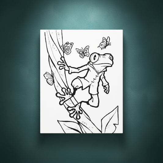 The Curious Climber - Ready to Paint and Rhinestone Canvas