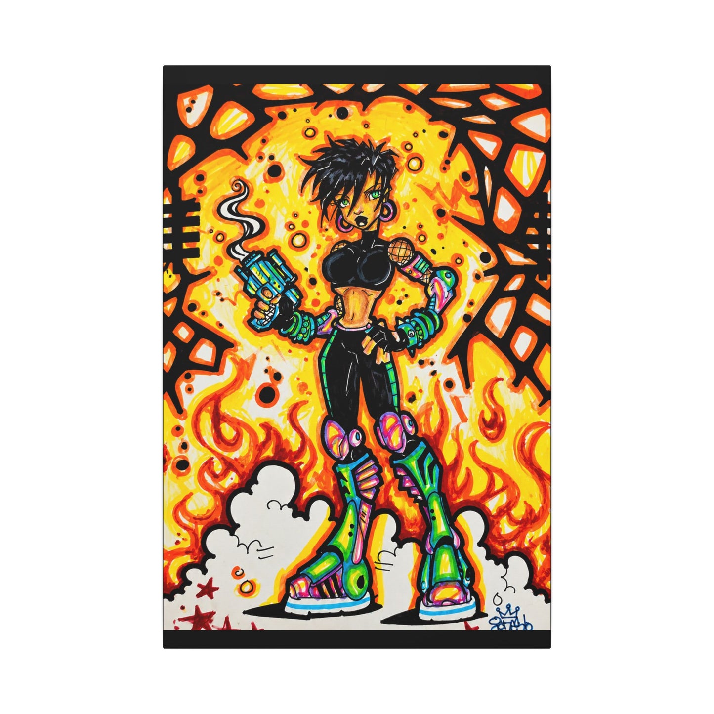 Bad B!tch (Original Drawing) - Ready to Rhinestone Canvas