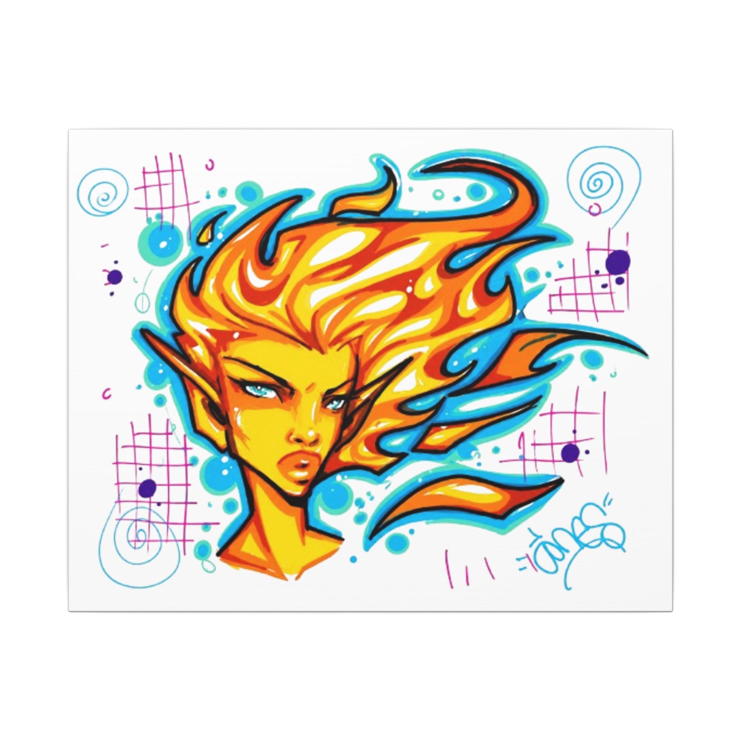 She Moves Like Fire (Original Drawing) - Ready to Rhinestone Canvas