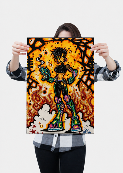 Bad B!tch (Original Drawing) - Ready to Rhinestone Canvas