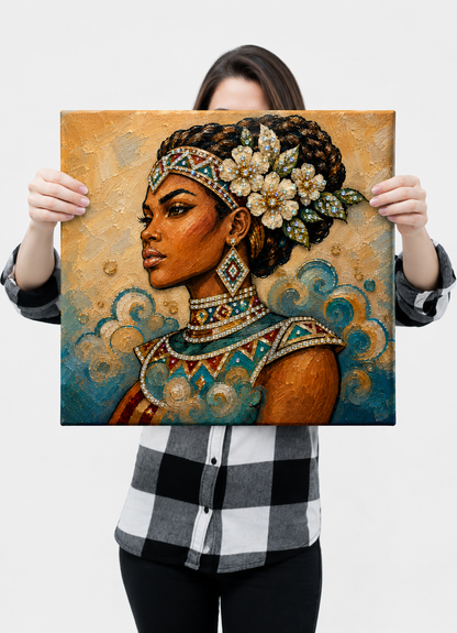 Malkia - Ready to Paint and Rhinestone Canvas