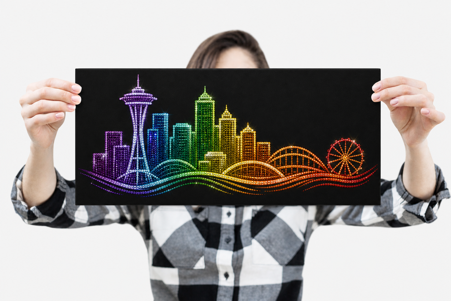 Seattle Skyline - Ready to Rhinestone Canvas