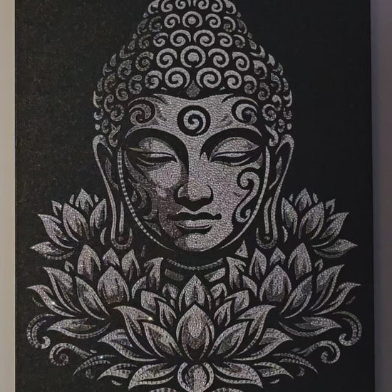 Video of a completed Rhinestone Buddha Canvas